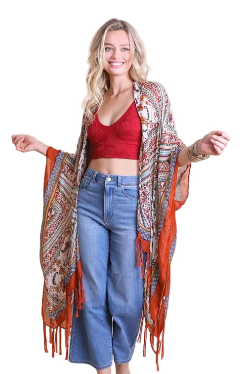Bohemian Diamond Tassel Kimono