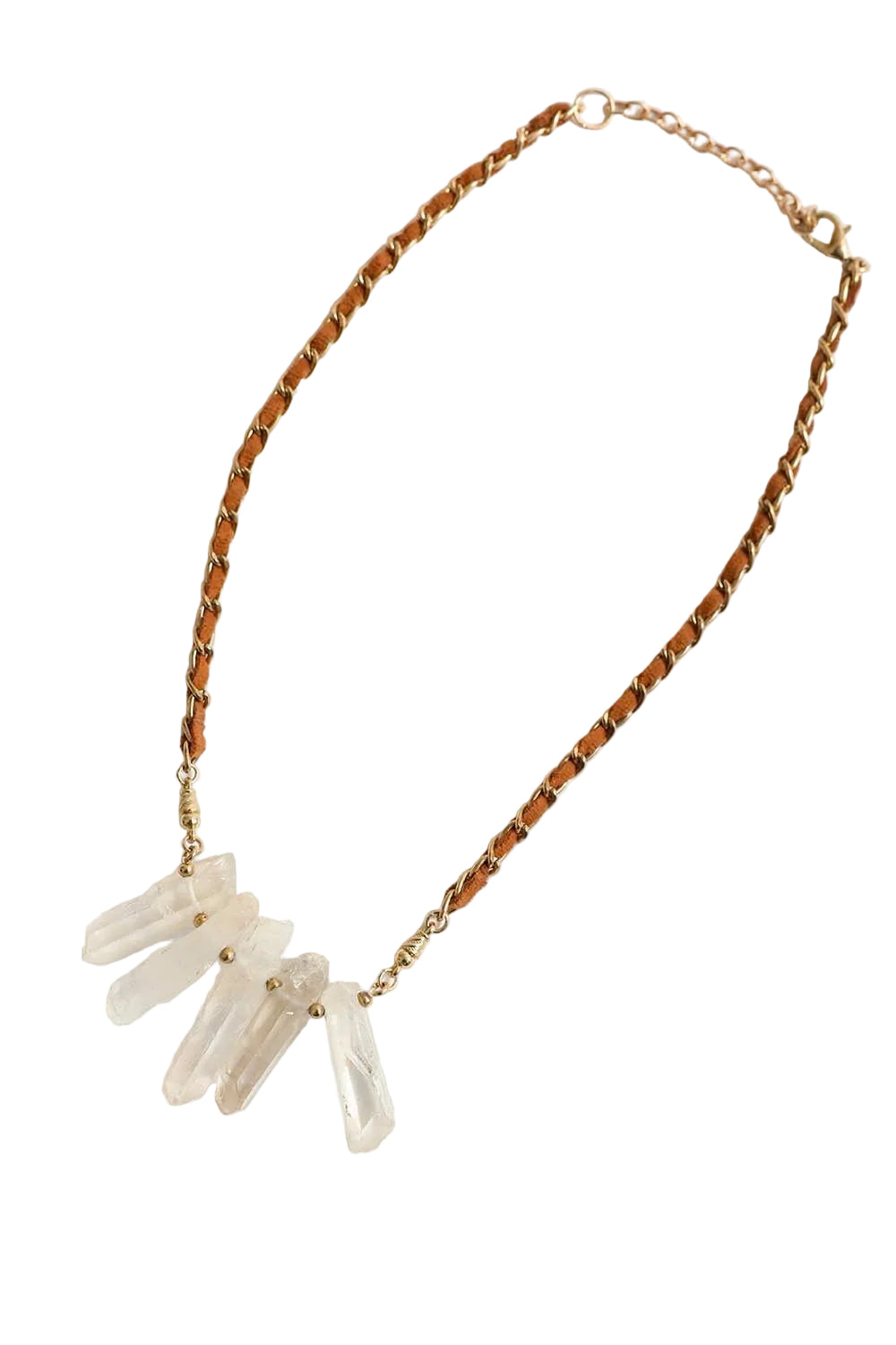 Crystal Drop Suede Necklace