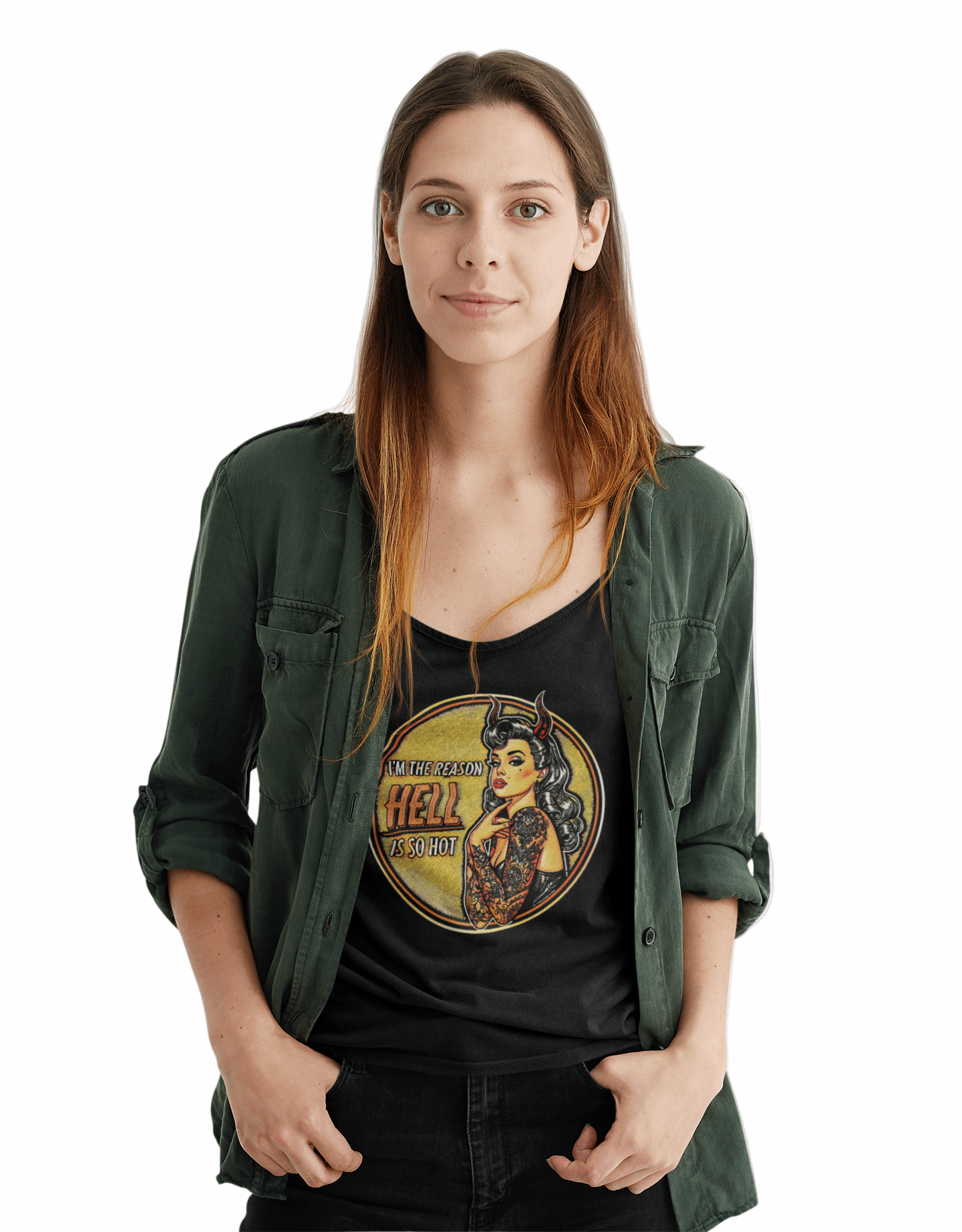 The Reason Why Hell is so Hot Pin-Up Racerback Tank