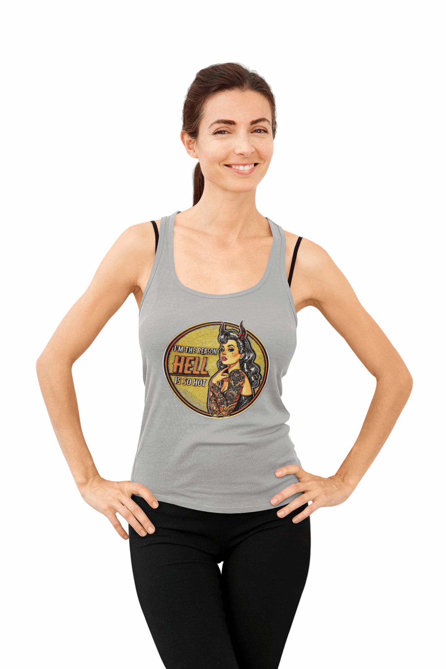 The Reason Why Hell is so Hot Pin-Up Racerback Tank
