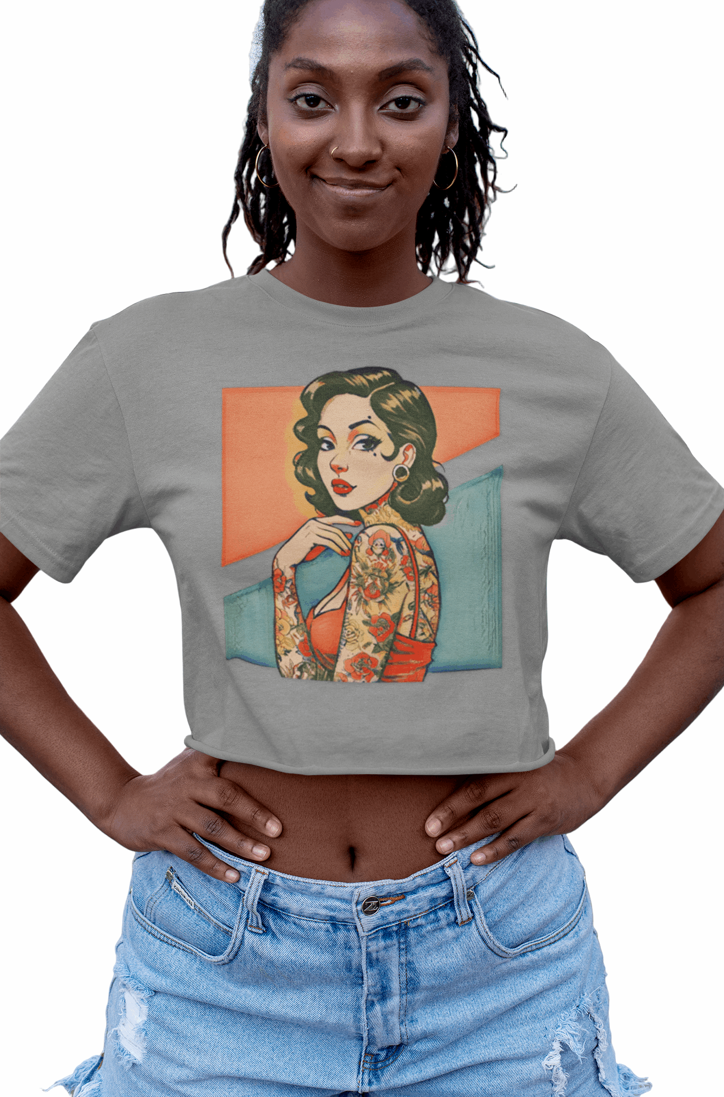 Vintage Pin Up Retro Crop Top