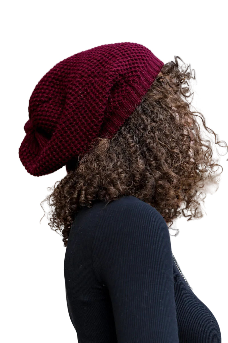 Slouch Waffle Knit Beanie