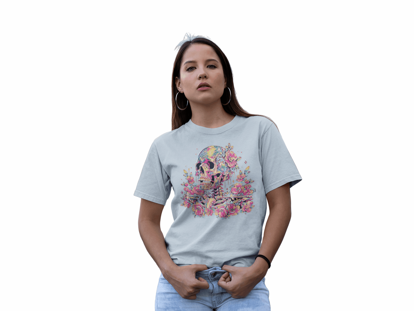 Painted Colorful Skull Graphic Tee