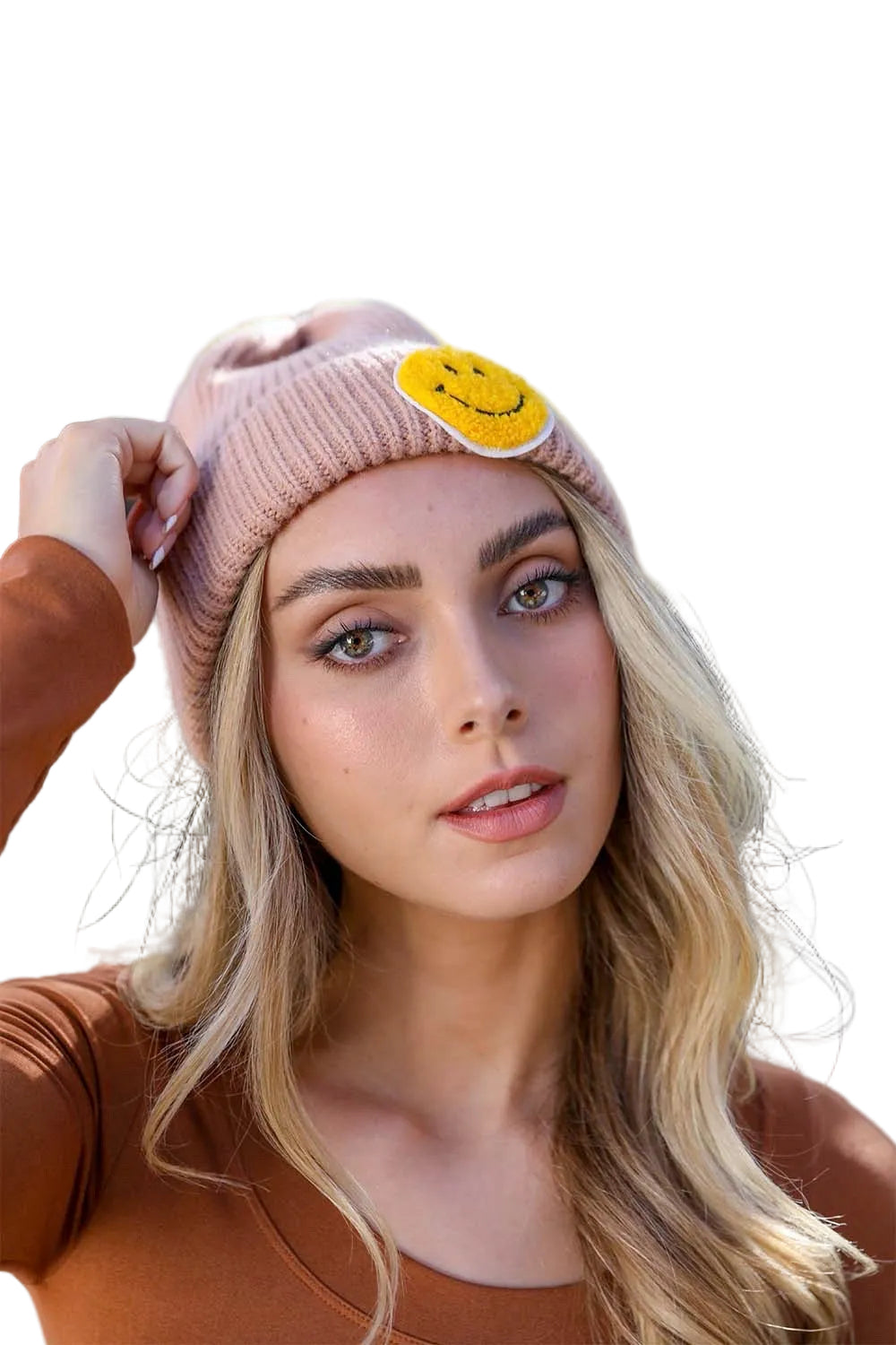 Smiley Face Ribbed Beanie 🙂
