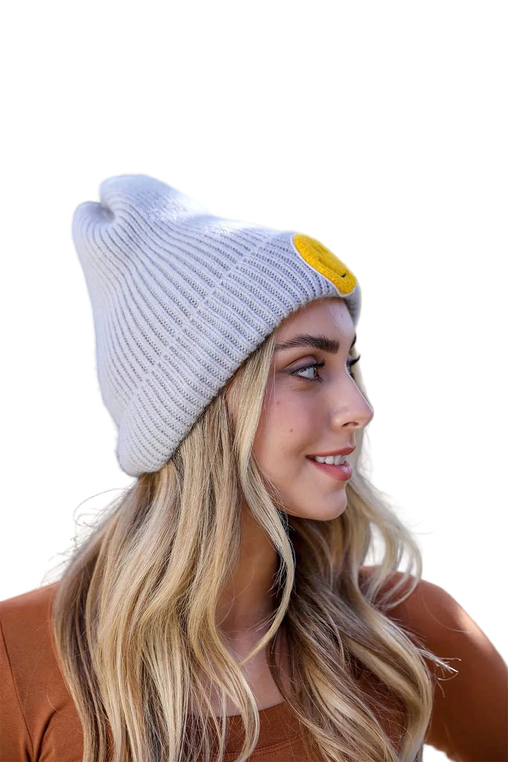 Smiley Face Ribbed Beanie 🙂