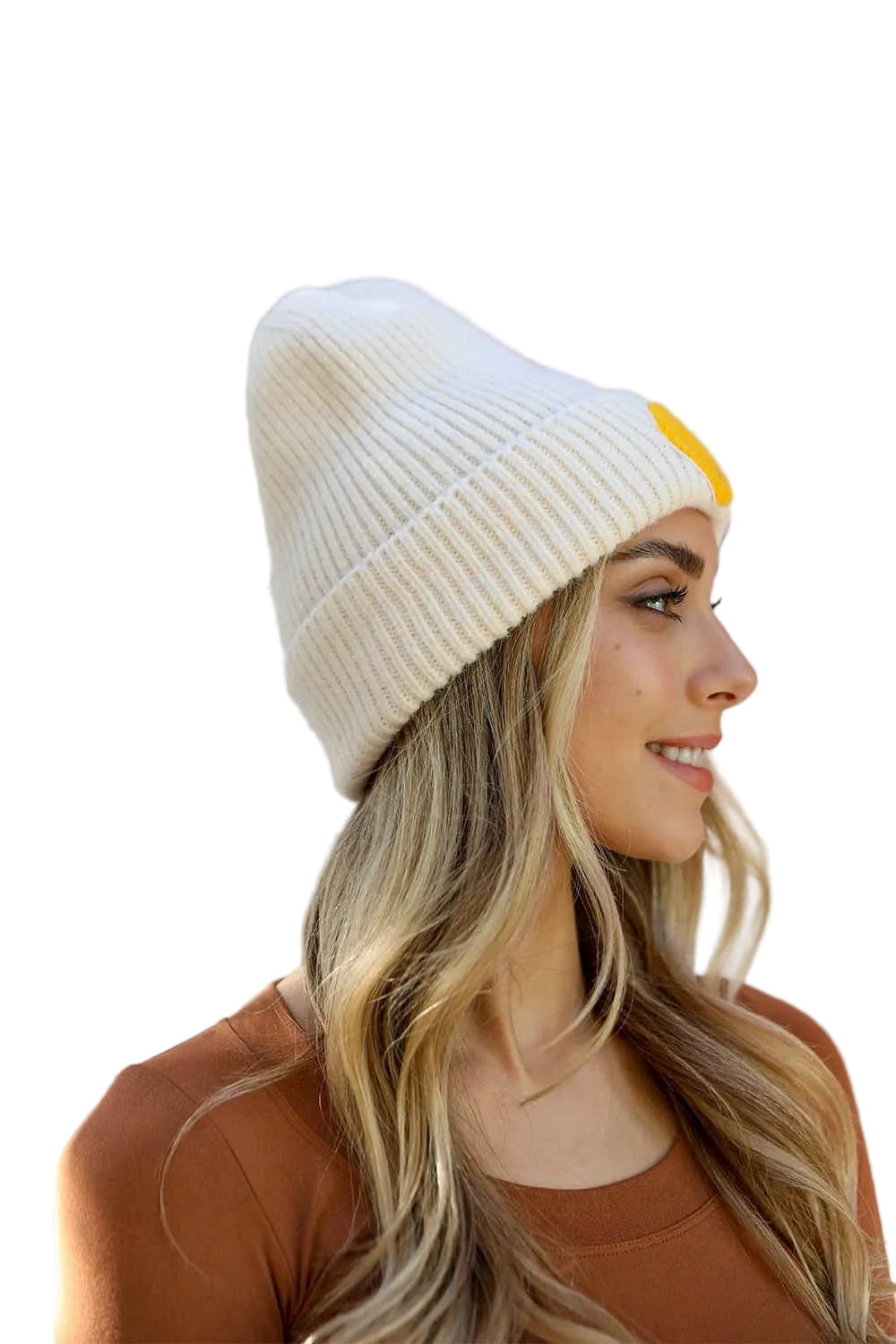 Smiley Face Ribbed Beanie 🙂