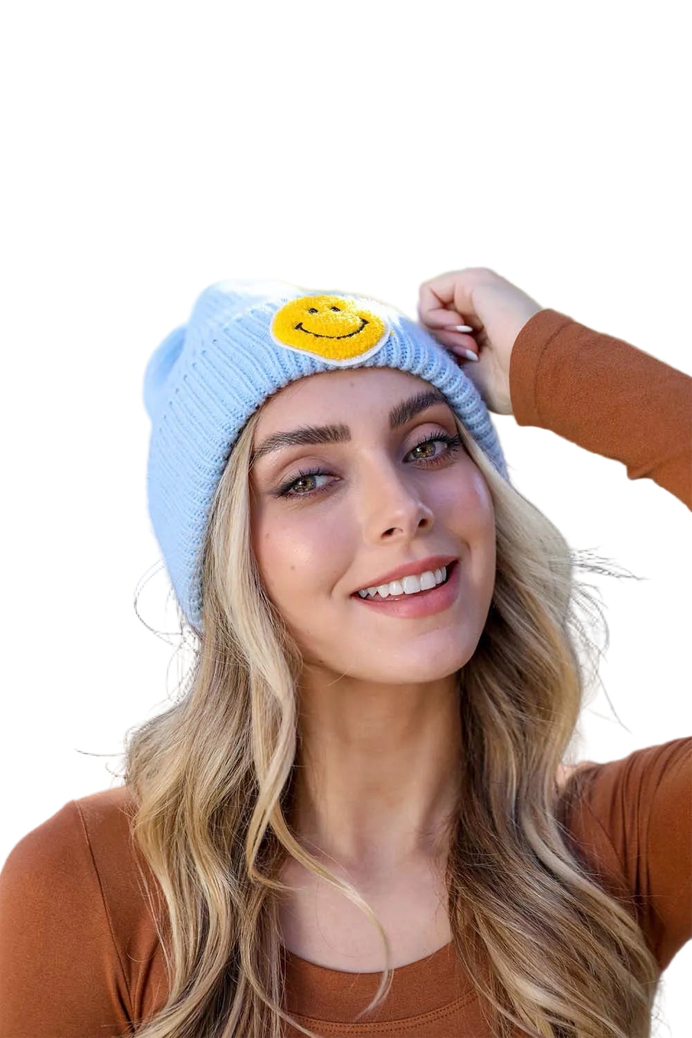 Smiley Face Ribbed Beanie 🙂