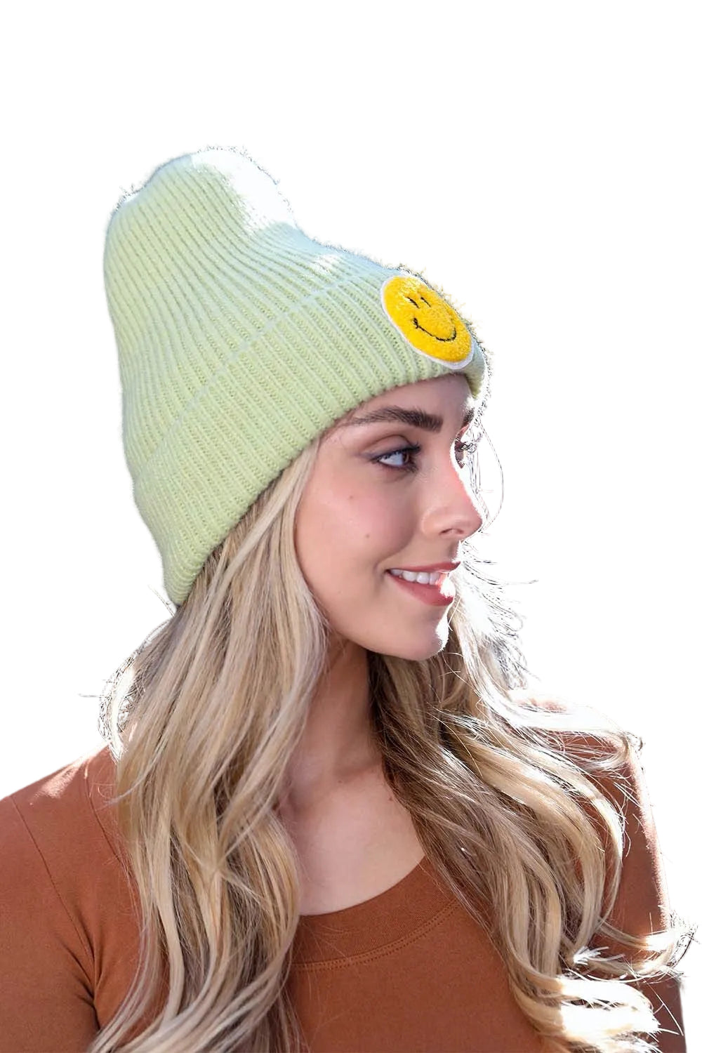 Smiley Face Ribbed Beanie 🙂
