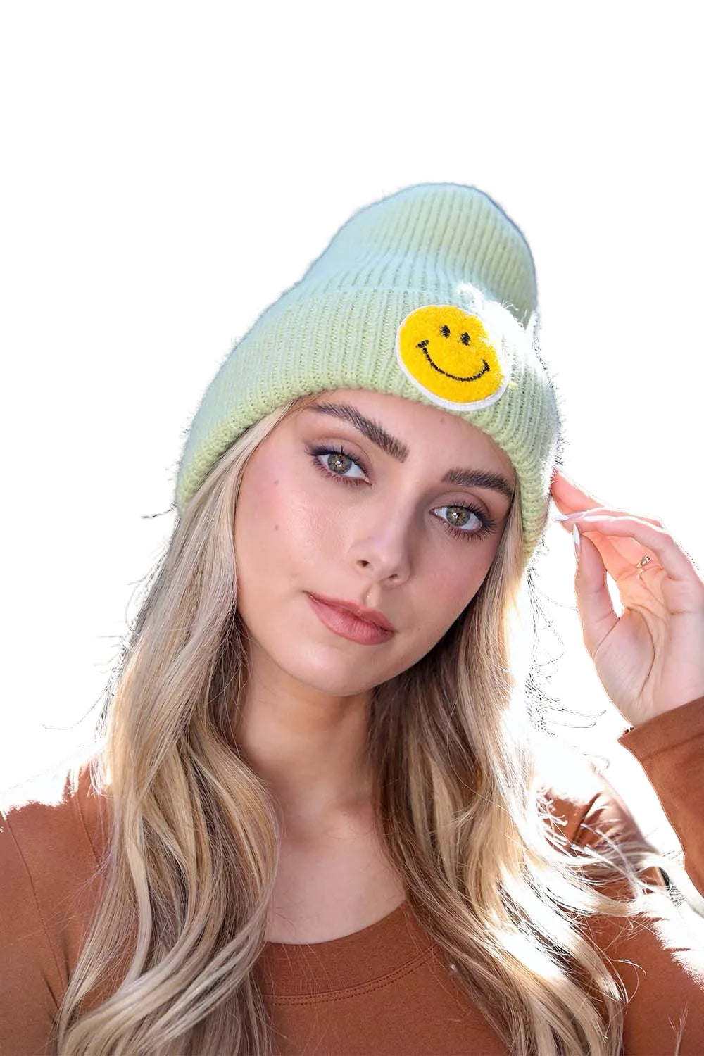 Smiley Face Ribbed Beanie 🙂