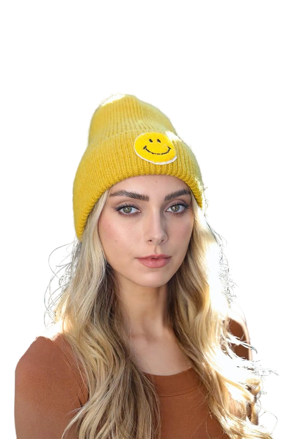 Smiley Face Ribbed Beanie 🙂