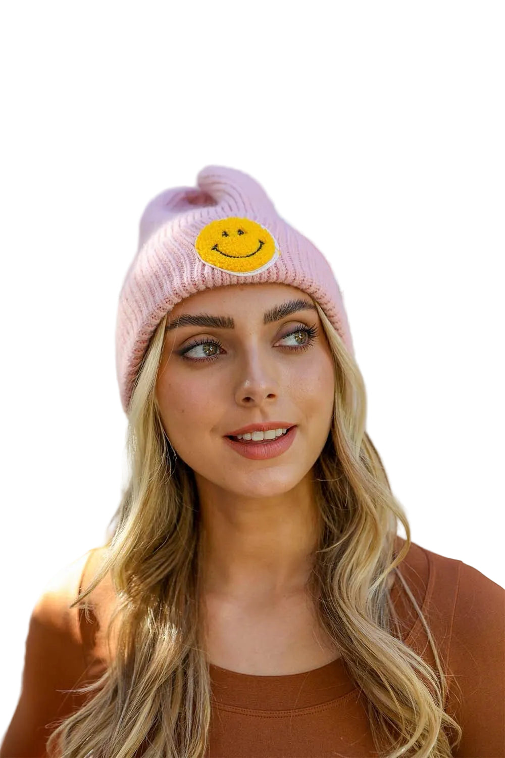Smiley Face Ribbed Beanie 🙂