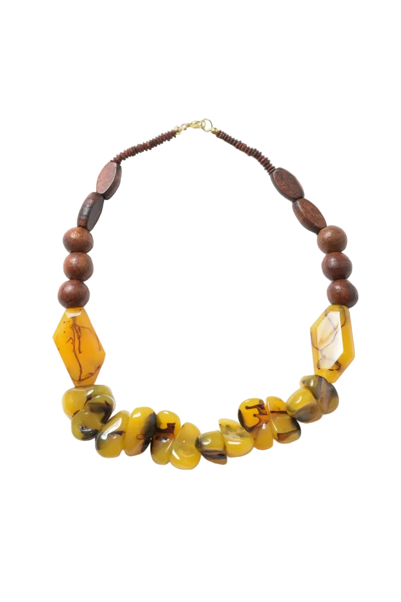 Chunky Amber Beaded Necklace