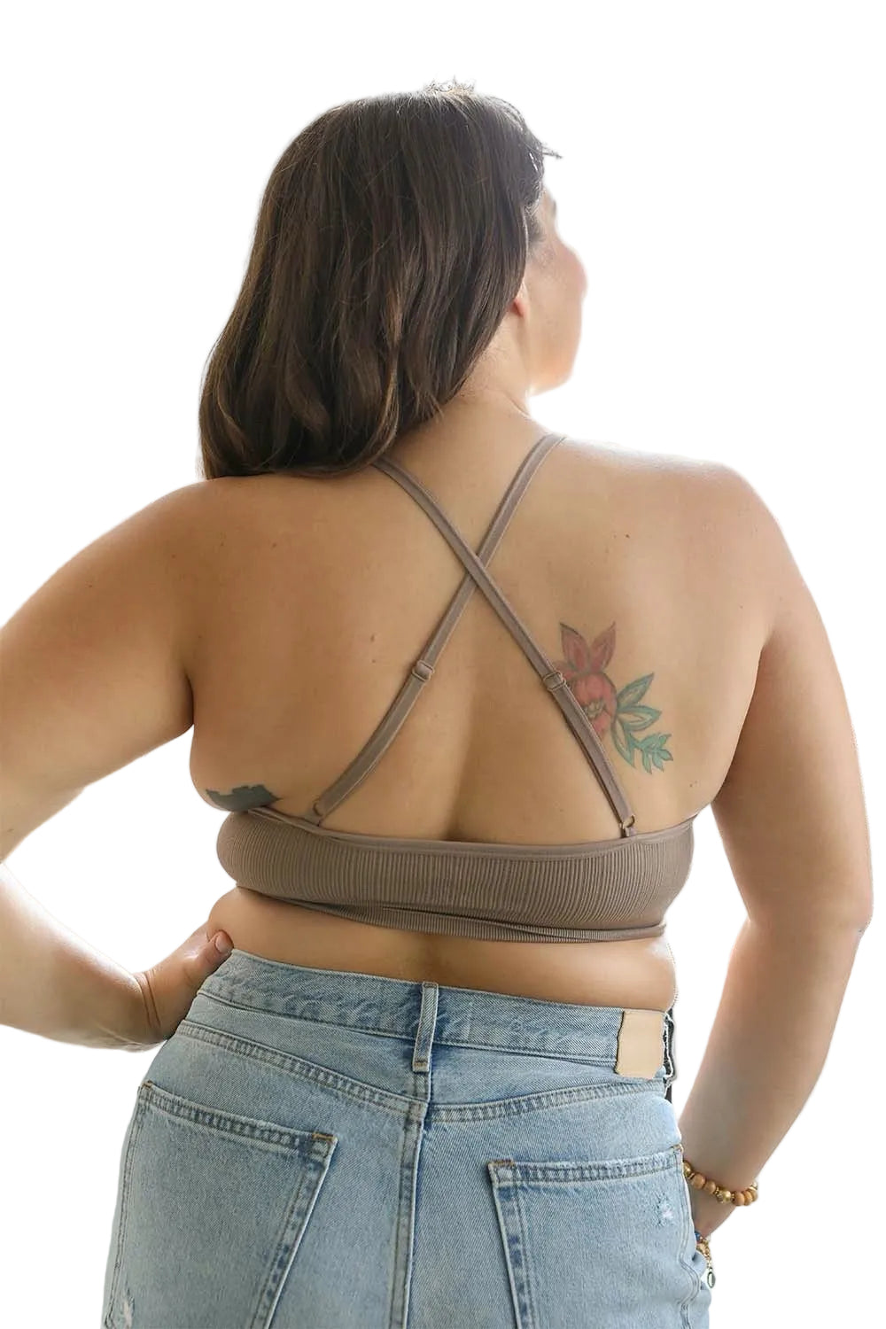 Crochet Lace High Neck Bralette – Halter Style with Cross-Back