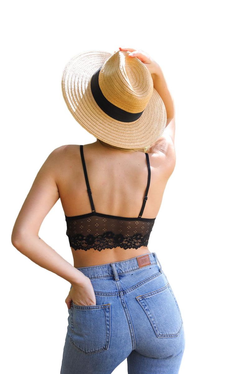 Sexy Floral Lace Strappy Front Bralette