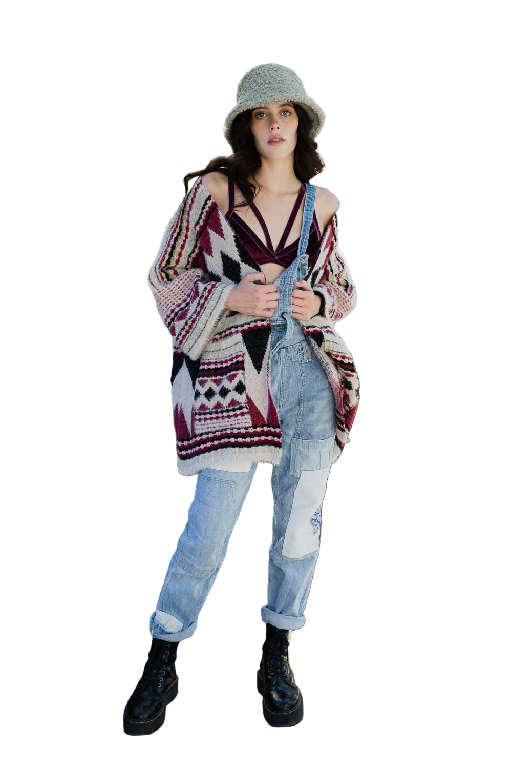 Faux Hair Aztec Pocket Ruana