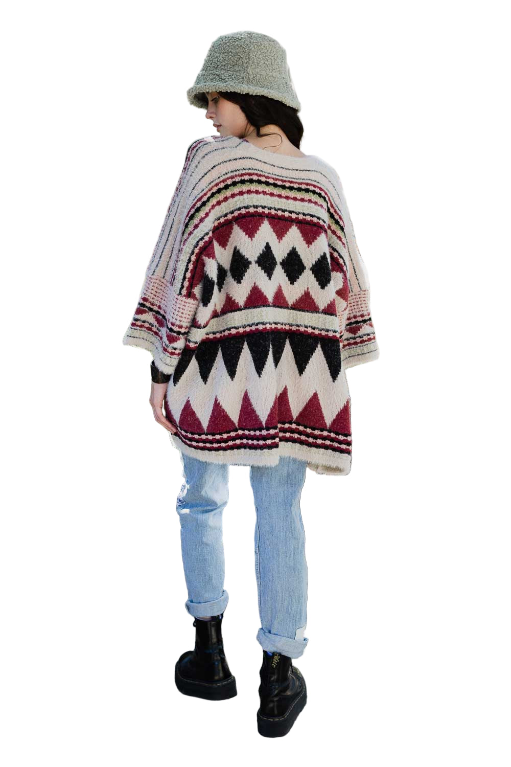 Faux Hair Aztec Pocket Ruana