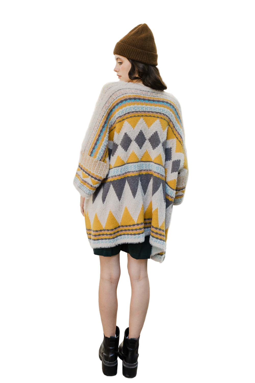 Faux Hair Aztec Pocket Ruana