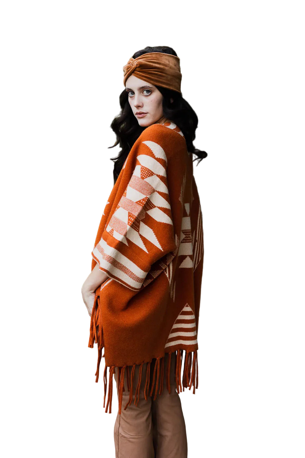 Aztec Luxe Fringed Ruana