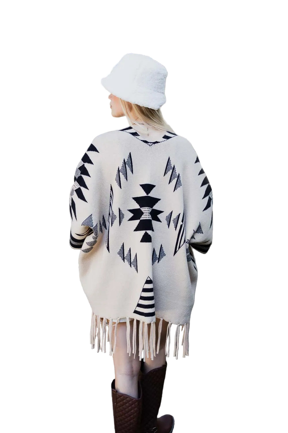 Aztec Luxe Fringed Ruana