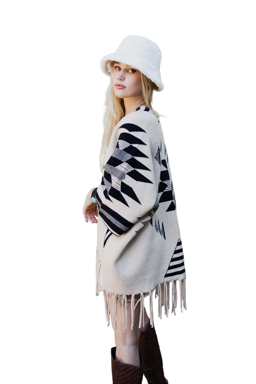 Aztec Luxe Fringed Ruana