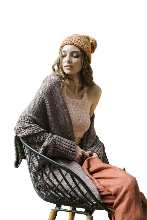 Cuddly Bat Sleeve Knit Cardigan