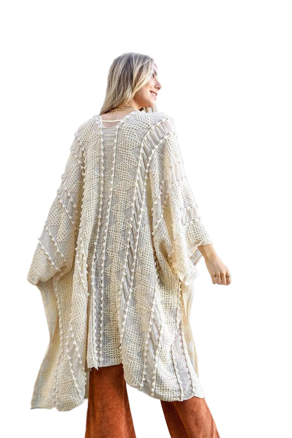 Soft Embroidered Zig Zag Kimono