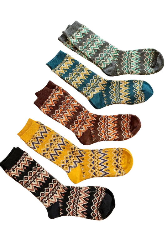 Cozy Tribal Pattern Socks