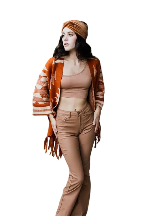Aztec Luxe Fringed Ruana