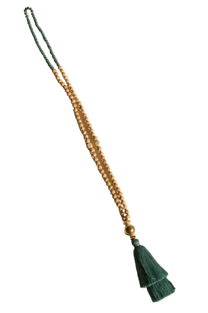 Bohemian Beaded Tassel Necklace