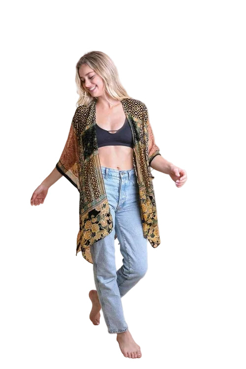 Bohemian Burnout Velvet Kimono