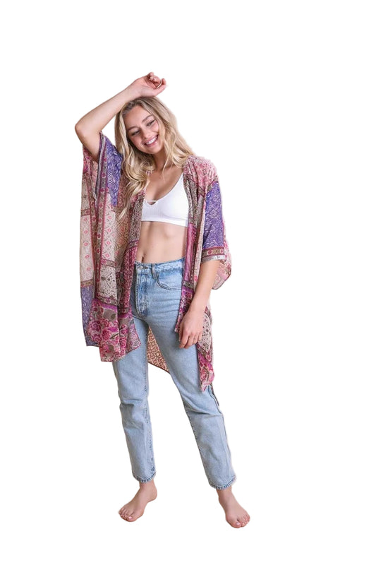 Bohemian Burnout Velvet Kimono