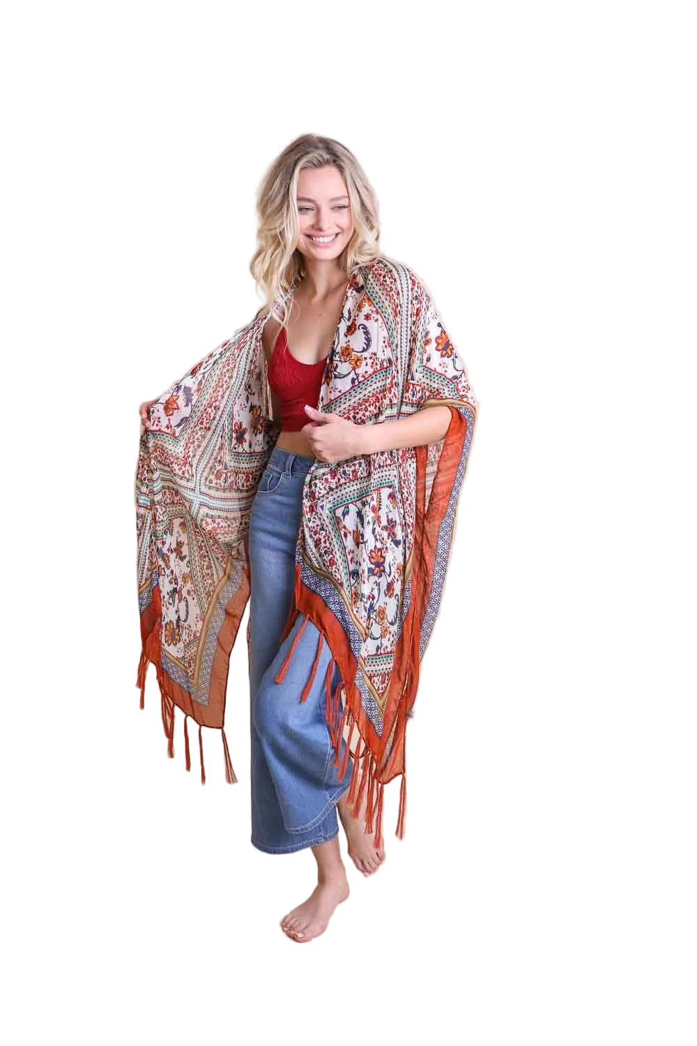 Bohemian Diamond Tassel Kimono