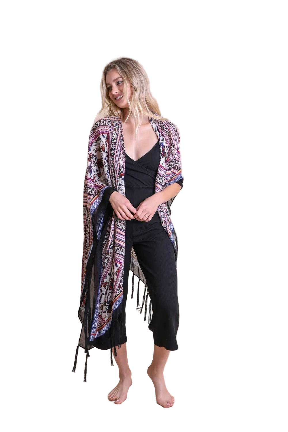 Bohemian Diamond Tassel Kimono