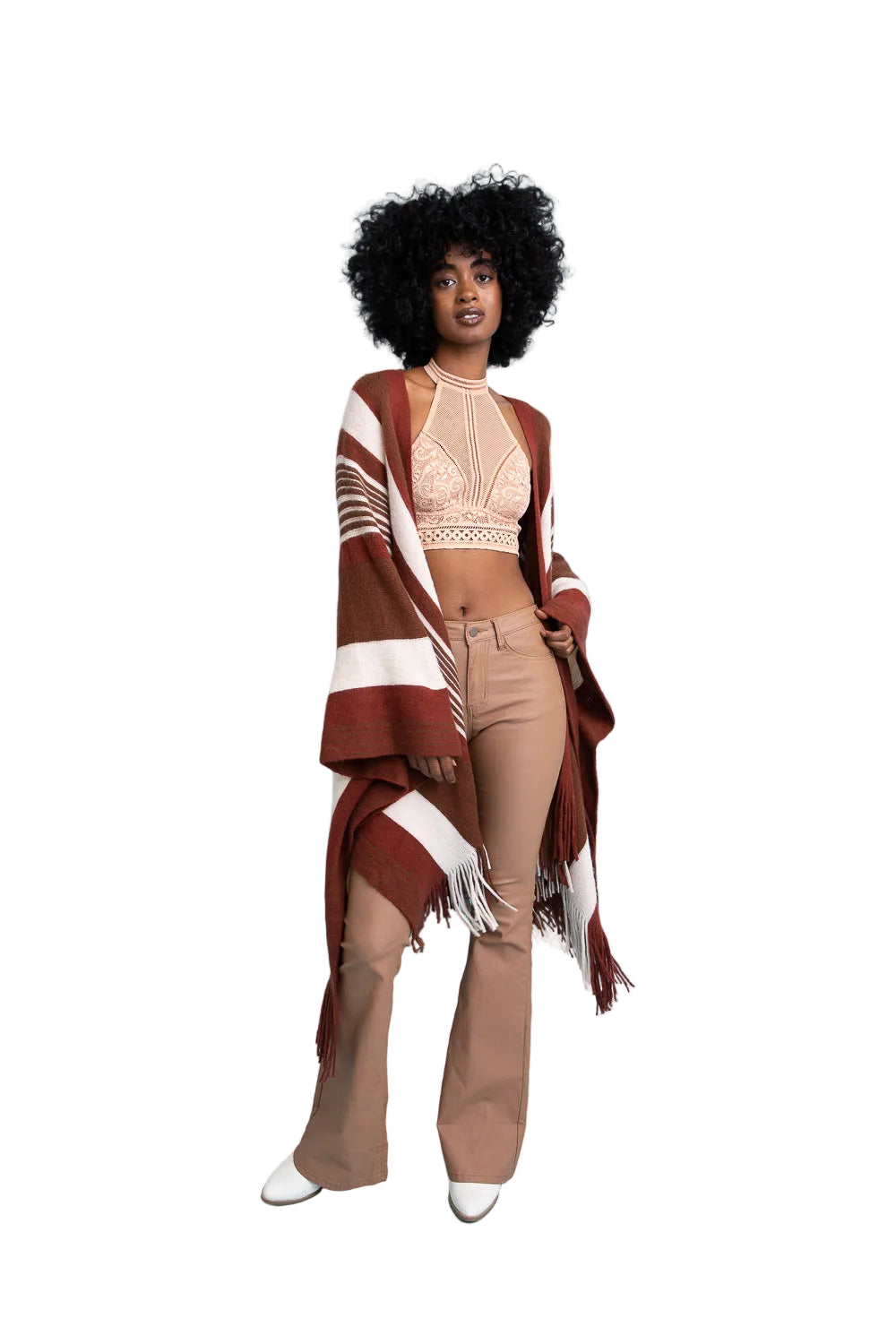 Boho Chic Frayed Edge Ruana