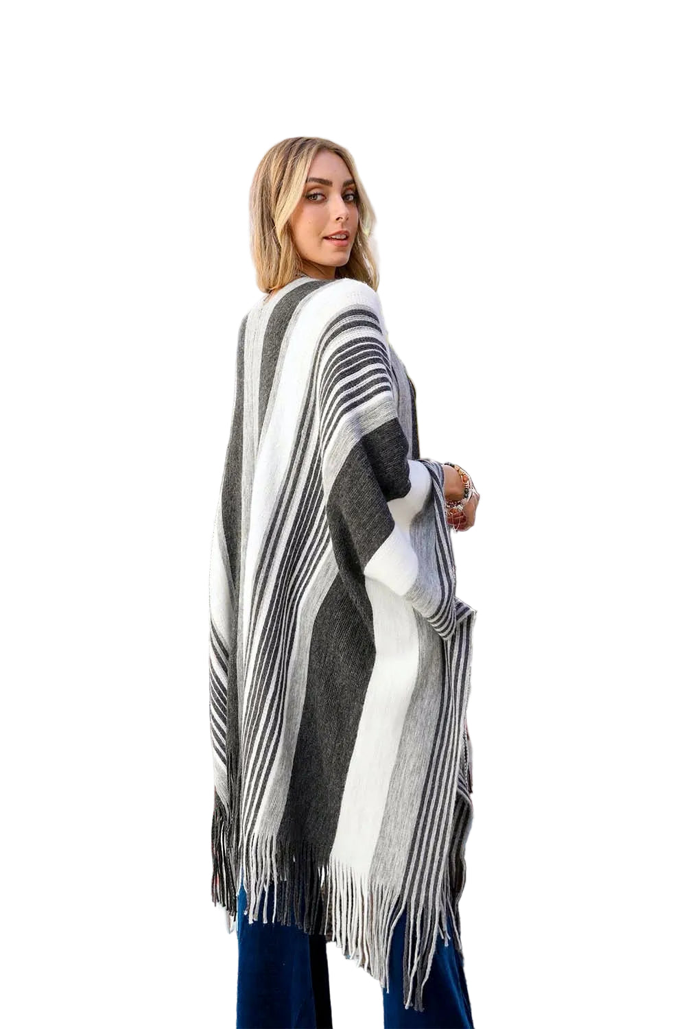 Boho Chic Frayed Edge Ruana