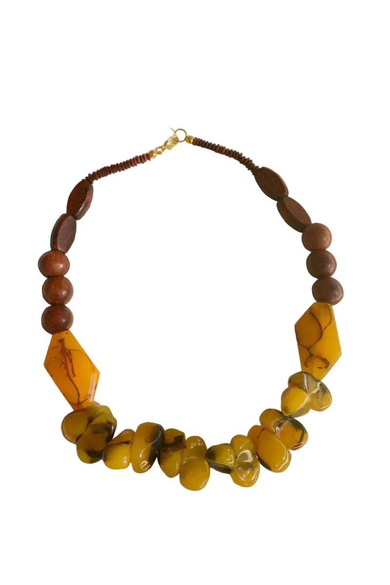 Chunky Amber Beaded Necklace