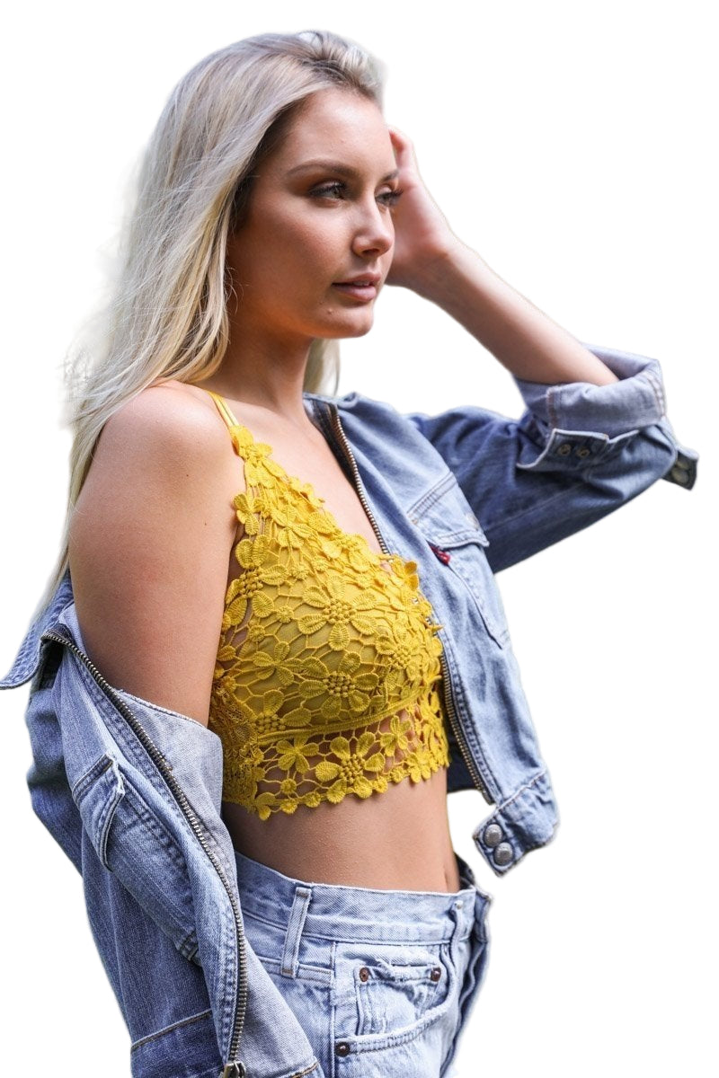 Crochet Daisy Longline Bralette