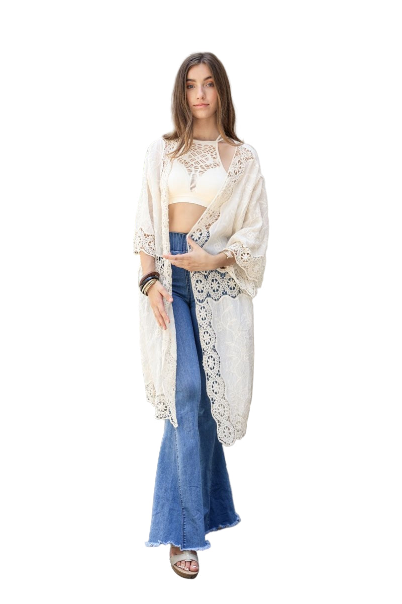 Crochet Open Patch Kimono