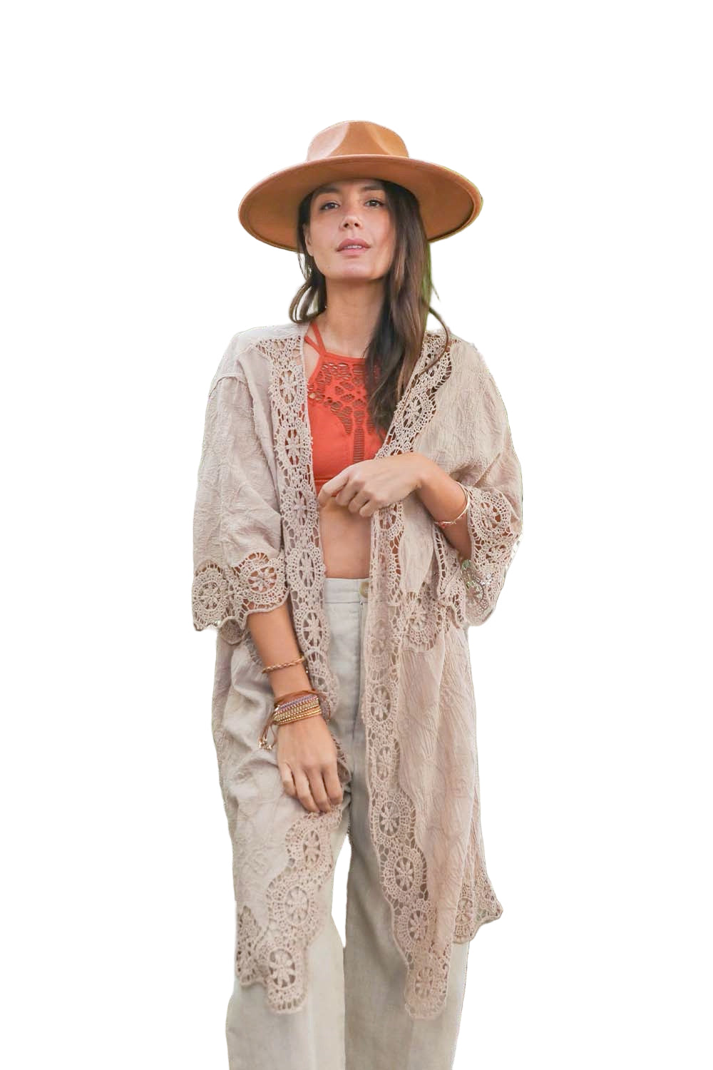 Crochet Open Patch Kimono