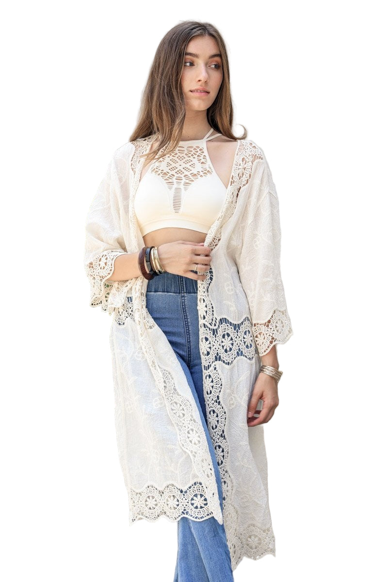 Crochet Open Patch Kimono