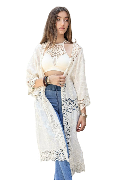 Crochet Open Patch Kimono
