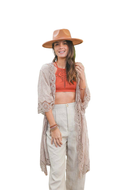 Crochet Open Patch Kimono