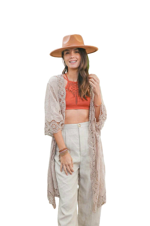 Crochet Open Patch Kimono