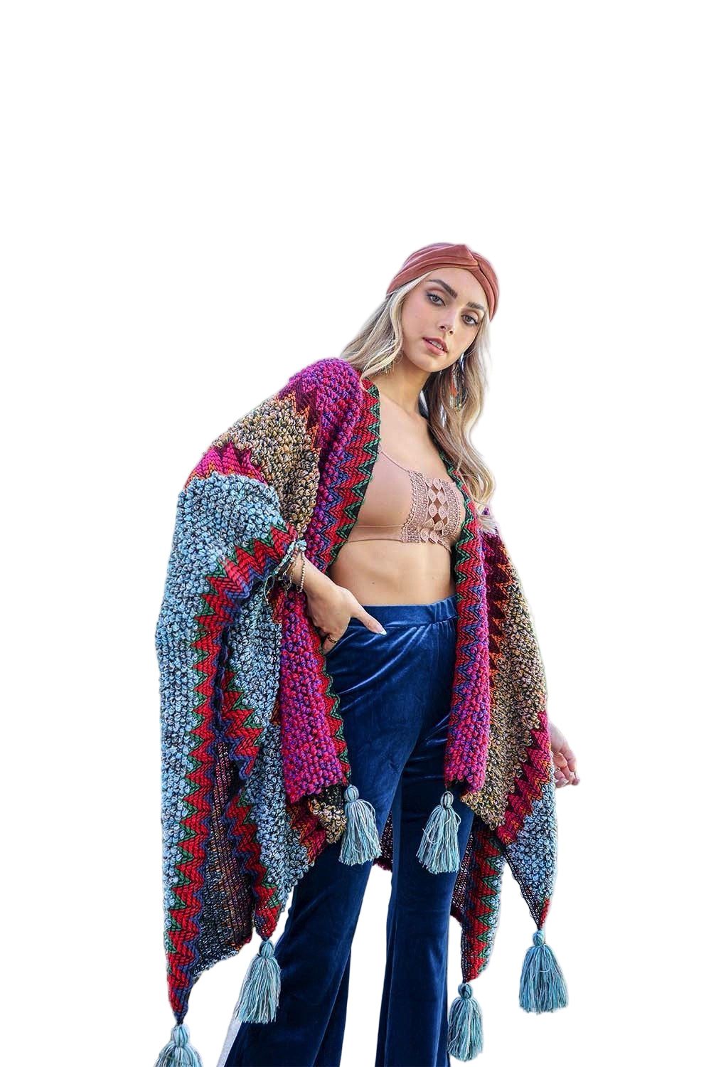 Cuddle Season Crochet Patterned Ruana