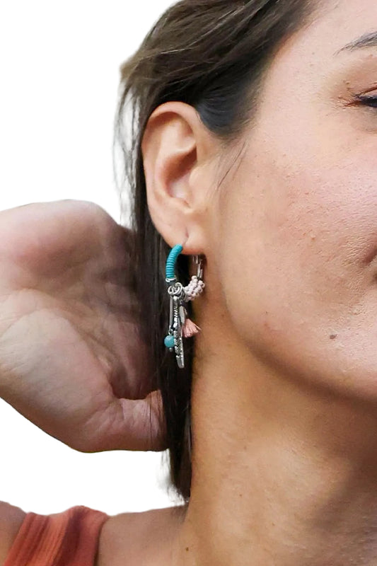Dainty Feather Hoop Earrings