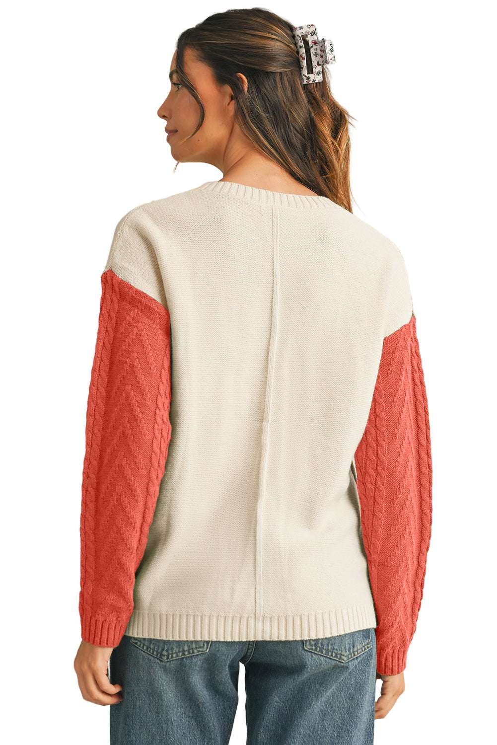 Vineyard Green Colorblock Pocket Drop Shoulder Sweater