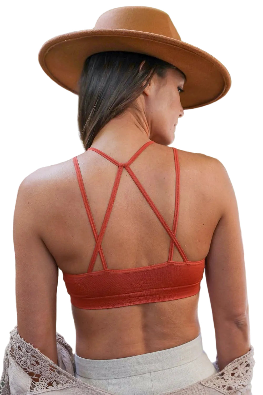 Floral Cutout Seamless High Neck