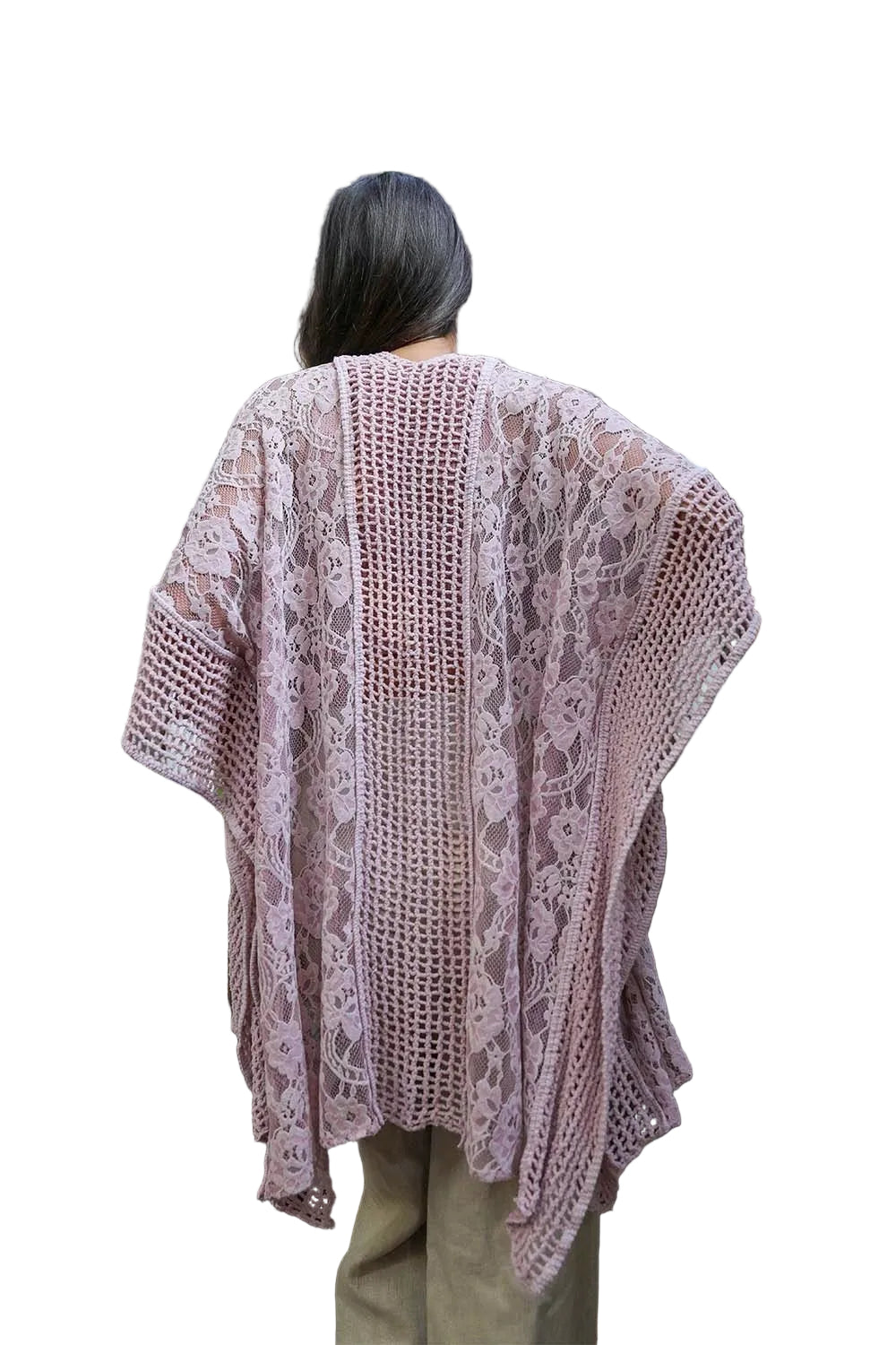 Open Front Floral Knit Kimono – Casual Elegance