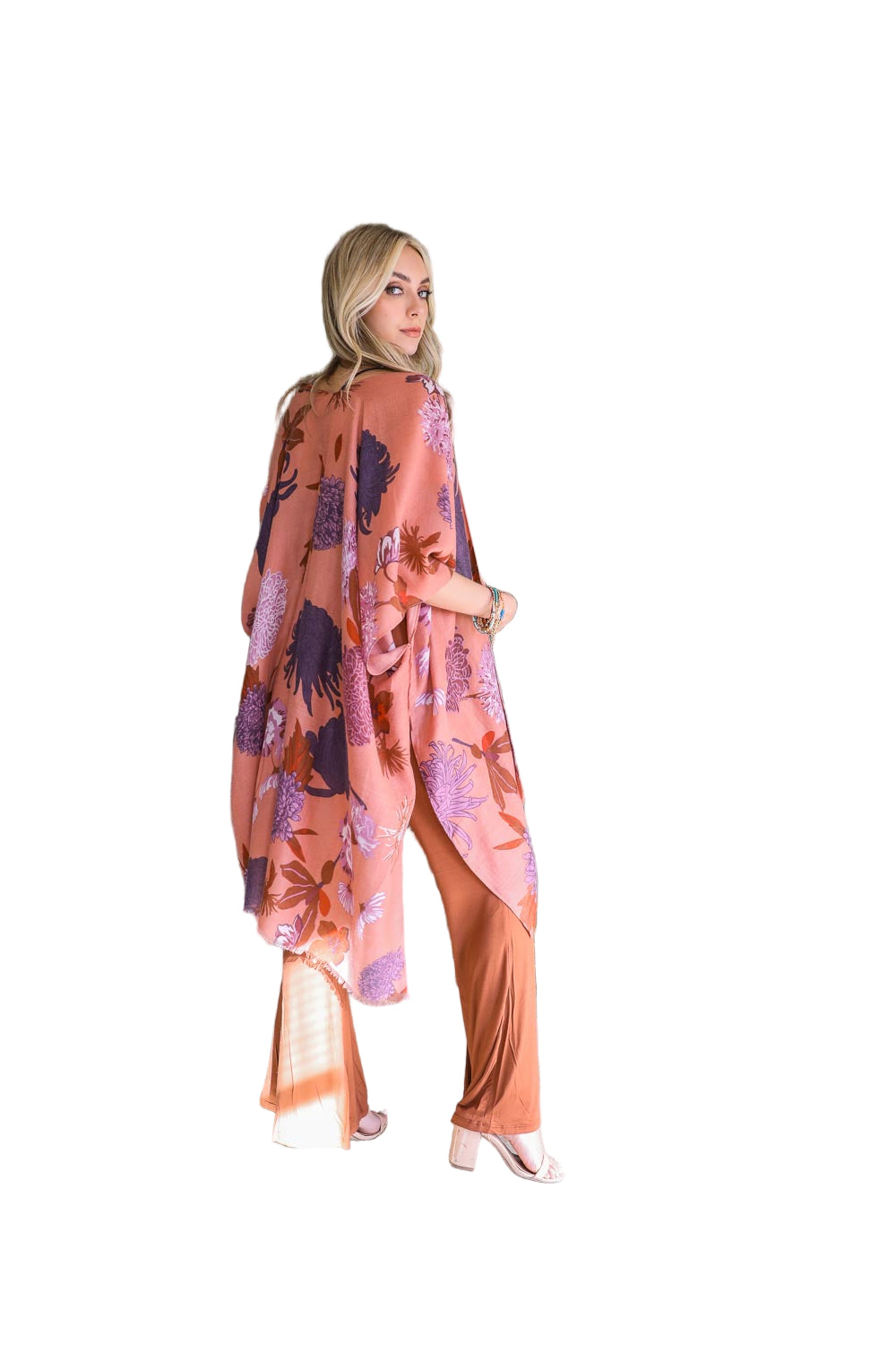 Floral Motif Combo Kimono