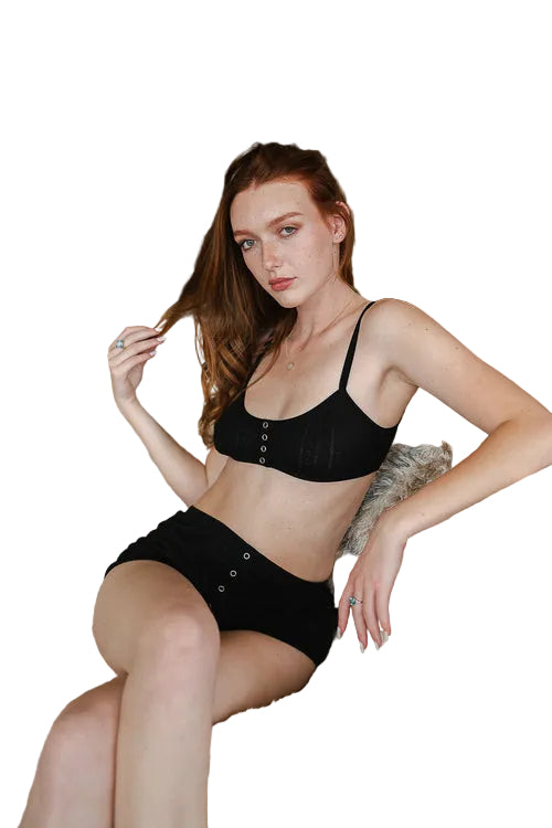 Front Snap Pointelle Lounge Bralette